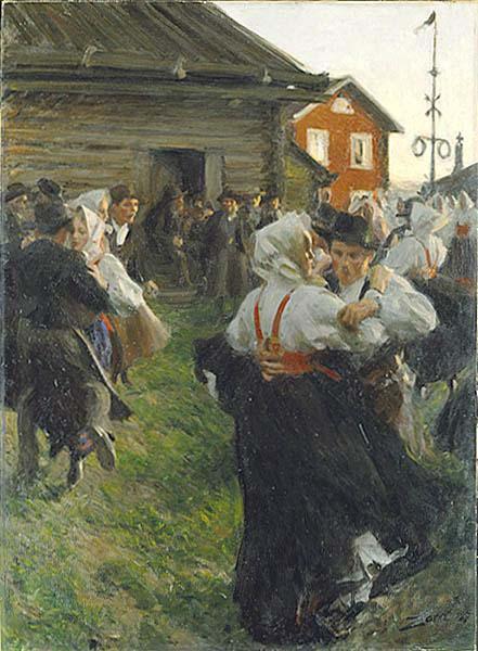 Anders Zorn Midsummer Dance, oil painting picture